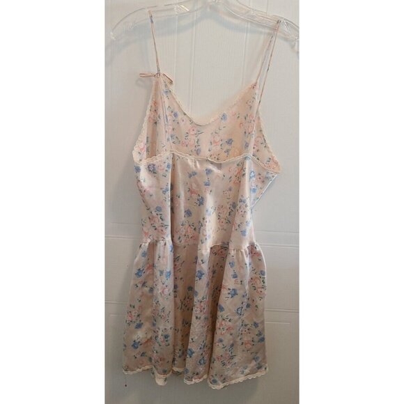 Vtg R. Michael Alan Women's Sleeveless Satin Short Nightgown Floral Size Medium - Picture 7 of 12